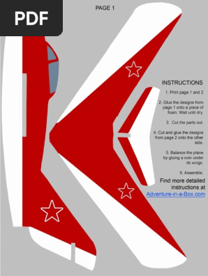 Foam Glider Airplane Free Printable Pattern