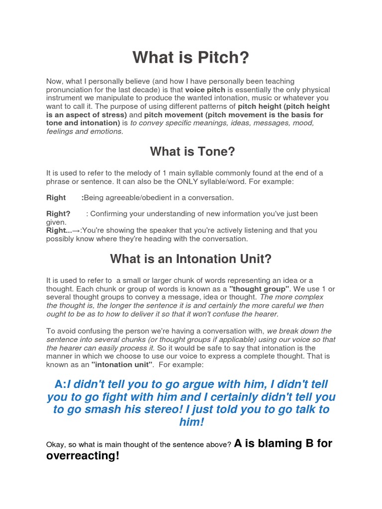 What Is Pitch | PDF | Stress (Linguistics) | Human Communication