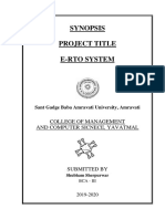 Synopsis Project Title E-Rto System: College of Management and Computer Sicnece, Yavatmal