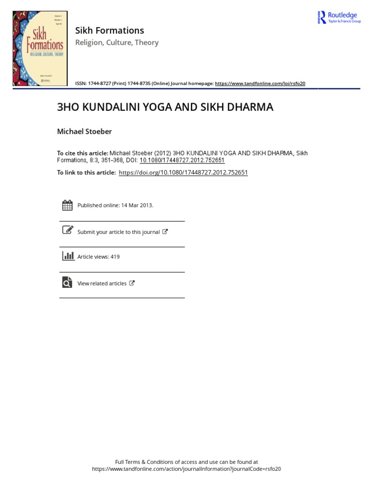3ho Kundalini Yoga and Sikh Dharma | PDF | Kundalini Yoga | Kundalini