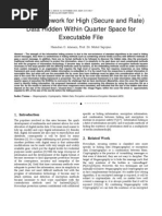 New Framework for High (Secure and Rate) Data Hidden Within Quarter Space for Executable File