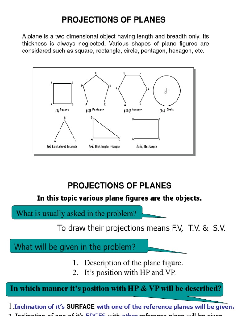 Projection of Planes - Revised PDF | PDF | Triangle | Circle
