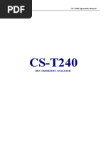 Bio-Chemistry Analyzer: CS-T240 Operation Manual