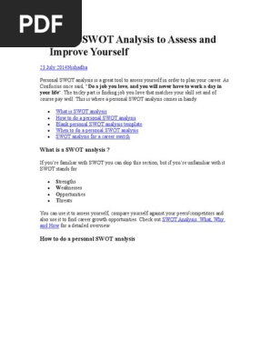 Personal Swot