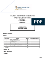 Gauteng Grade 11 Accounting Exam Answers