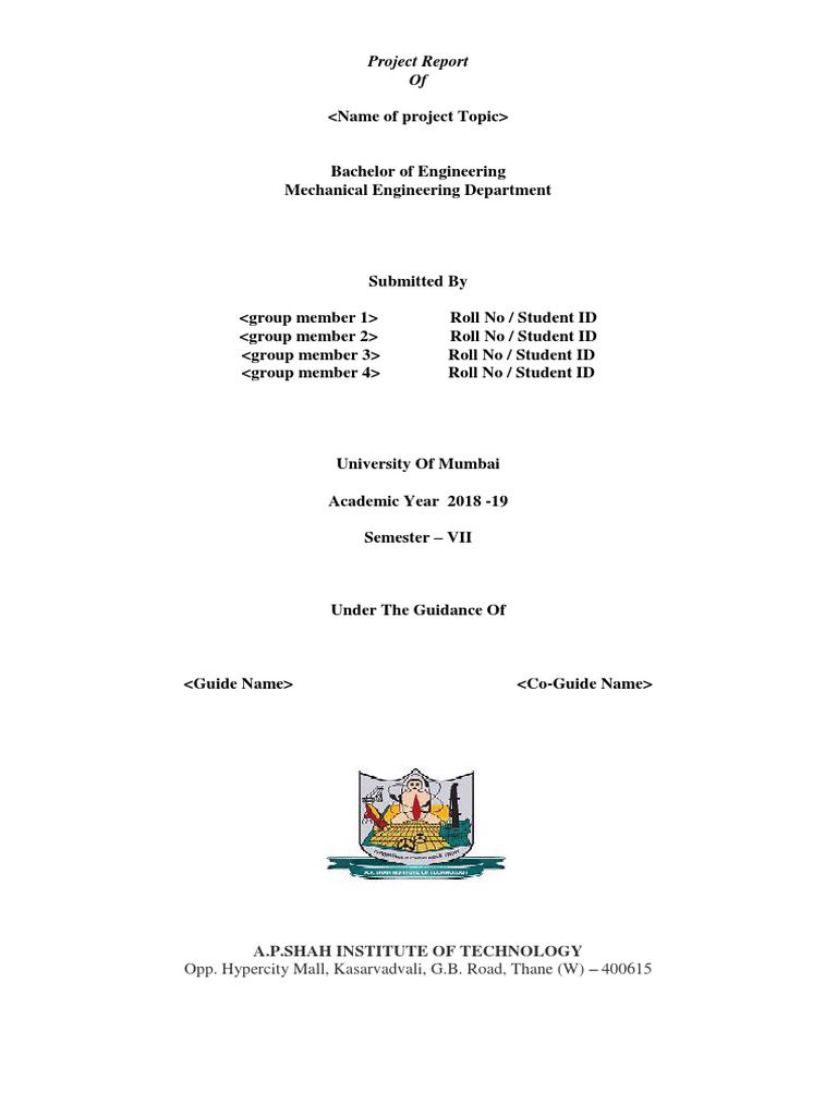 Project Report Sem VII | PDF | Writing