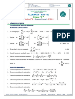 Practica 2do Parcial Algebra MAT 100 JJ - 222-1