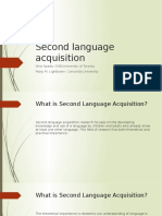 Second Language Acquisition: Nina Spada: OISE/University of Toronto Patsy M. Lightbown: Concordia University