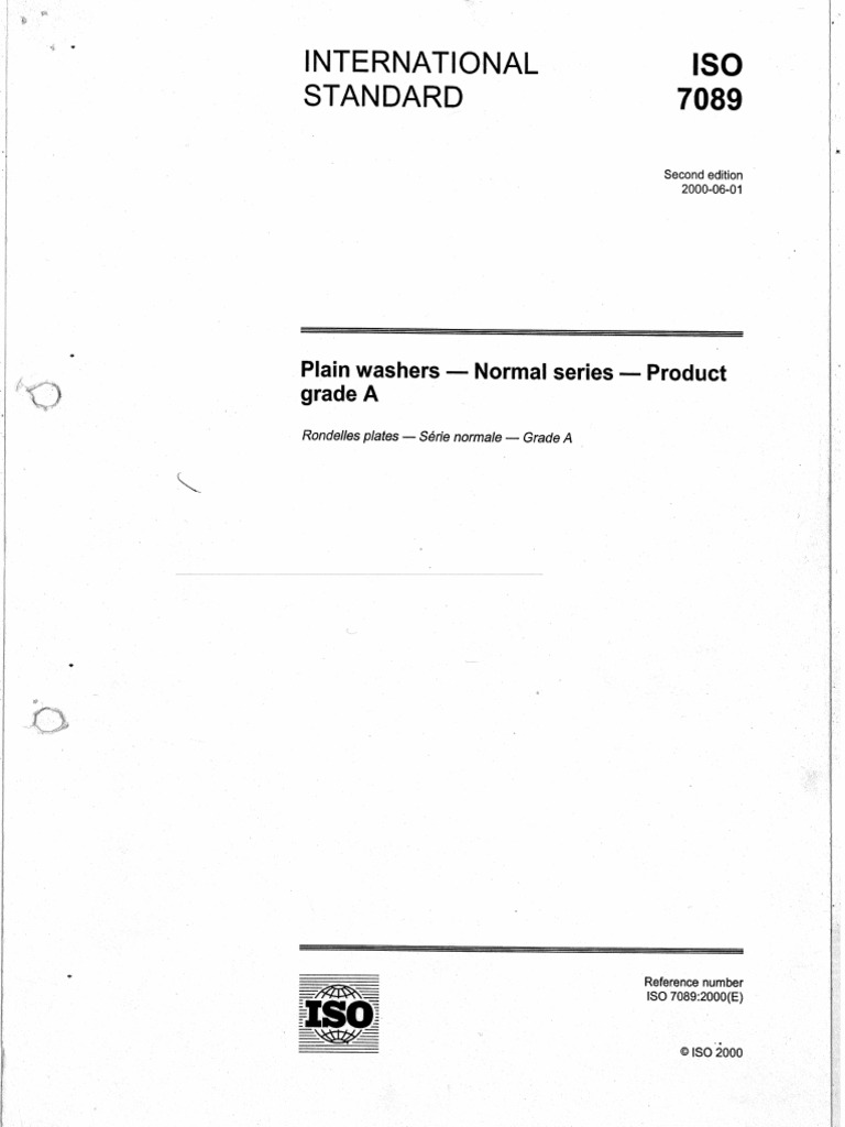Iso 7089 Plain Washers PDF | PDF
