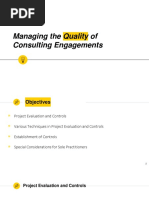 Managing The Quality of Consulting Engagements