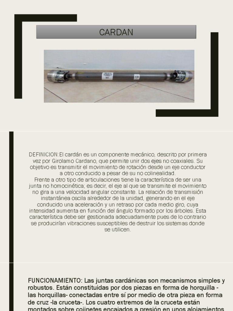 Mecánica del Cardán: Definición y Uso | PDF