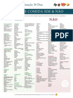 Lista de Alimentos - Desafio Eliminação 30 Dias