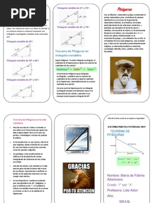 Triptico De Triangulos Notables Xd Pdf Triangulo Pitagoras