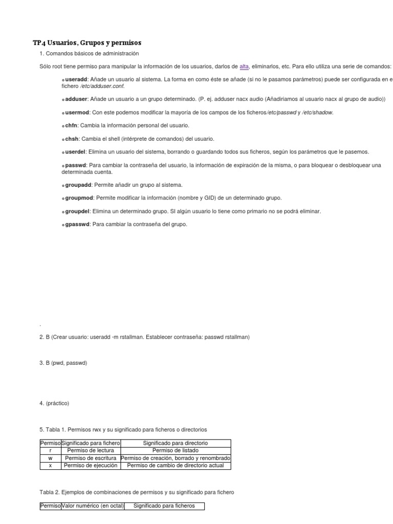 Gestión de Usuarios y Permisos en Linux | PDF | Distribución de Linux ...