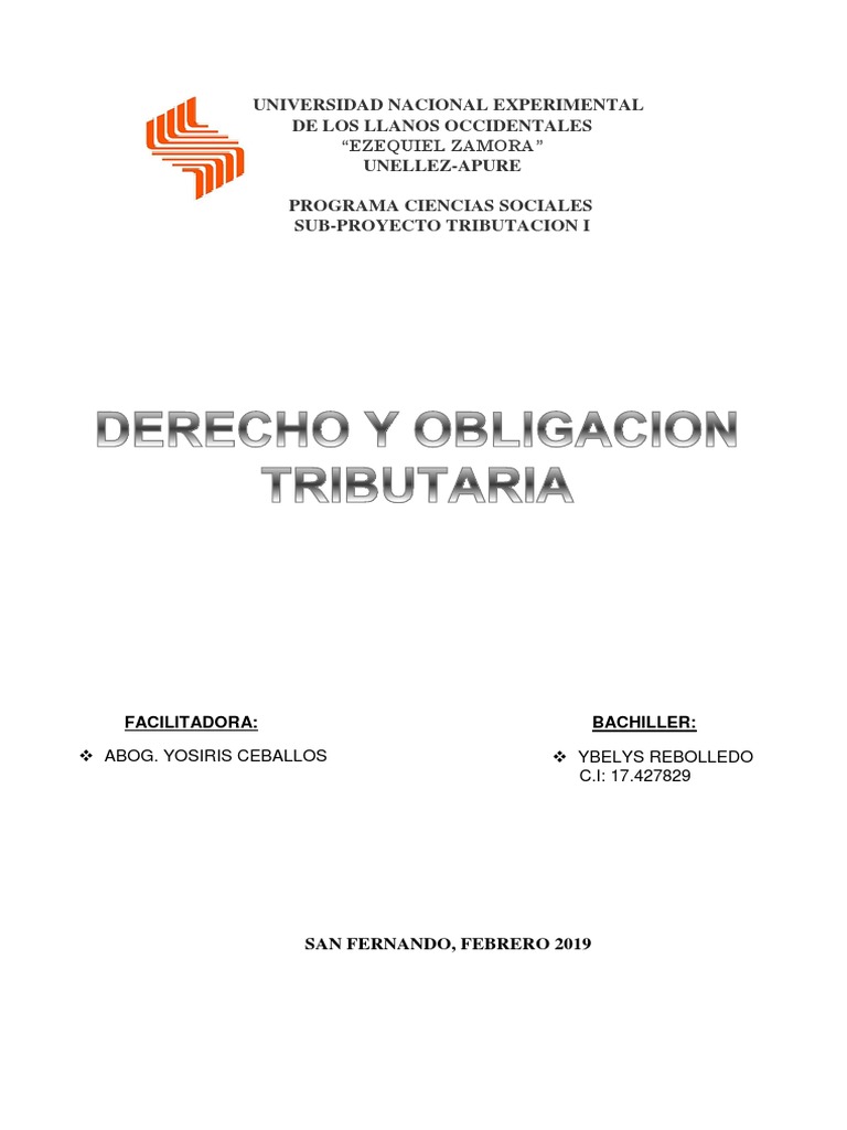 Derecho y Obligación Tributaria en Venezuela | PDF | Pagos | Ciencias ...