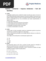 Lista de Exercícios Quimica Impactos Ambientais Facil