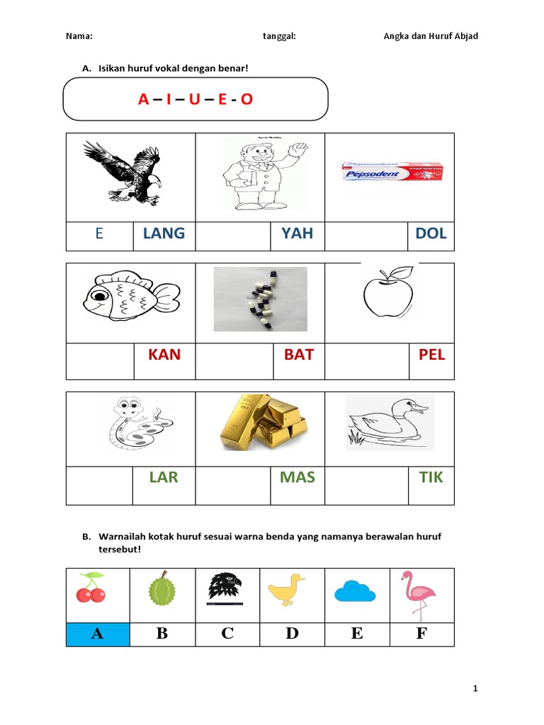 Soal Abjad Dan Angka Tk Pdf