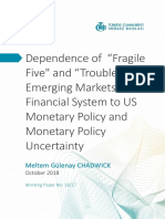 Dependence of "Fragile Five" and "Troubled Ten" Emerging Markets' Financial System To US Monetary Policy and Monetary Policy Uncertainty