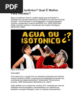 Água Ou Isotônico Qual É Melhor Para Hidratar