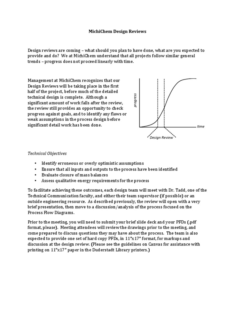 Michichem (Design (Reviews!: ! ! Technical!Objectives! | PDF