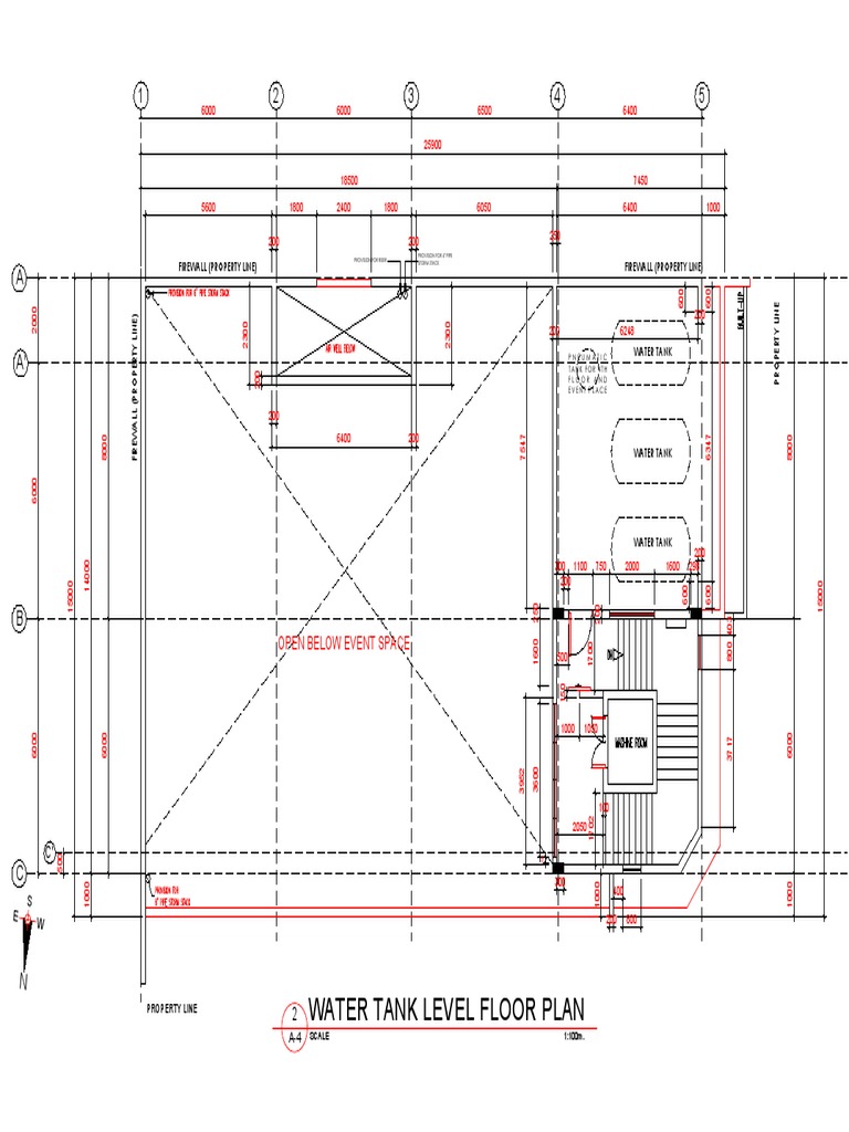Water Tank Level Floor Plan: Firewall (Property Line) Firewall ...