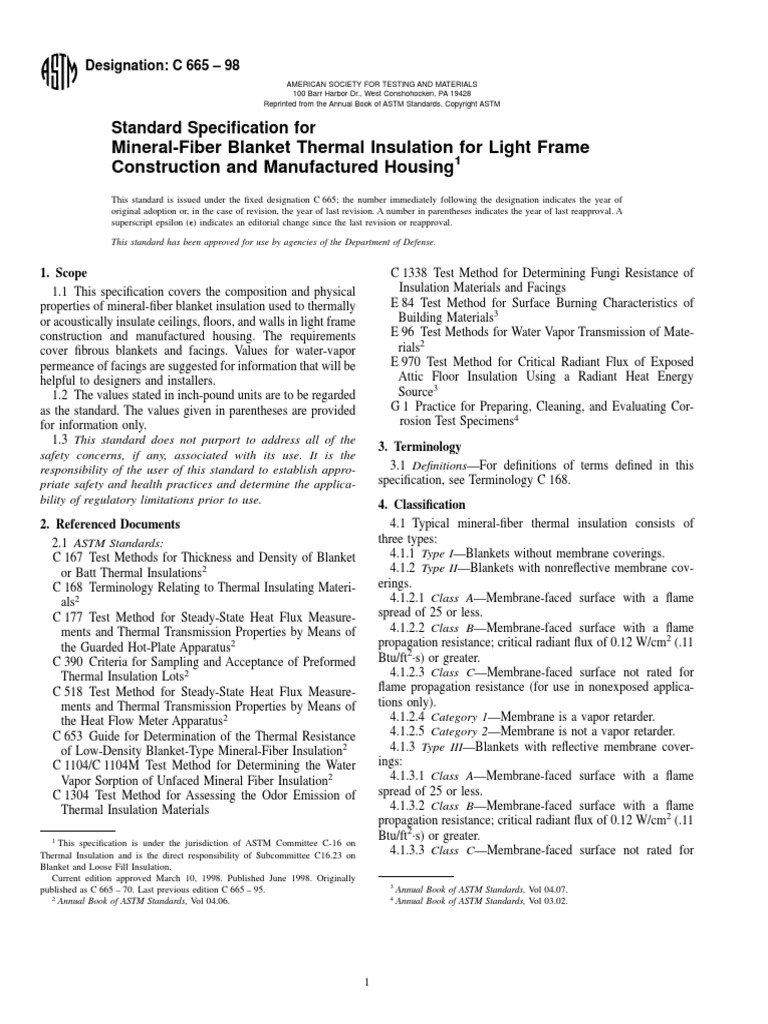 Astm C665 | PDF | Building Insulation | Corrosion