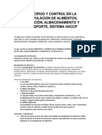 Principios y Control en La Manipulación de Alimentos