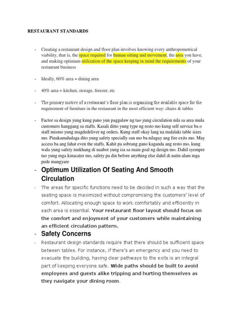 Standards For Restaurants Public Toilet Kitchen