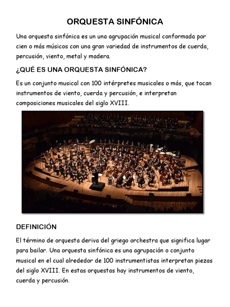 Orquesta Sinfónica | PDF | Orquestas | Instrumentos musicales