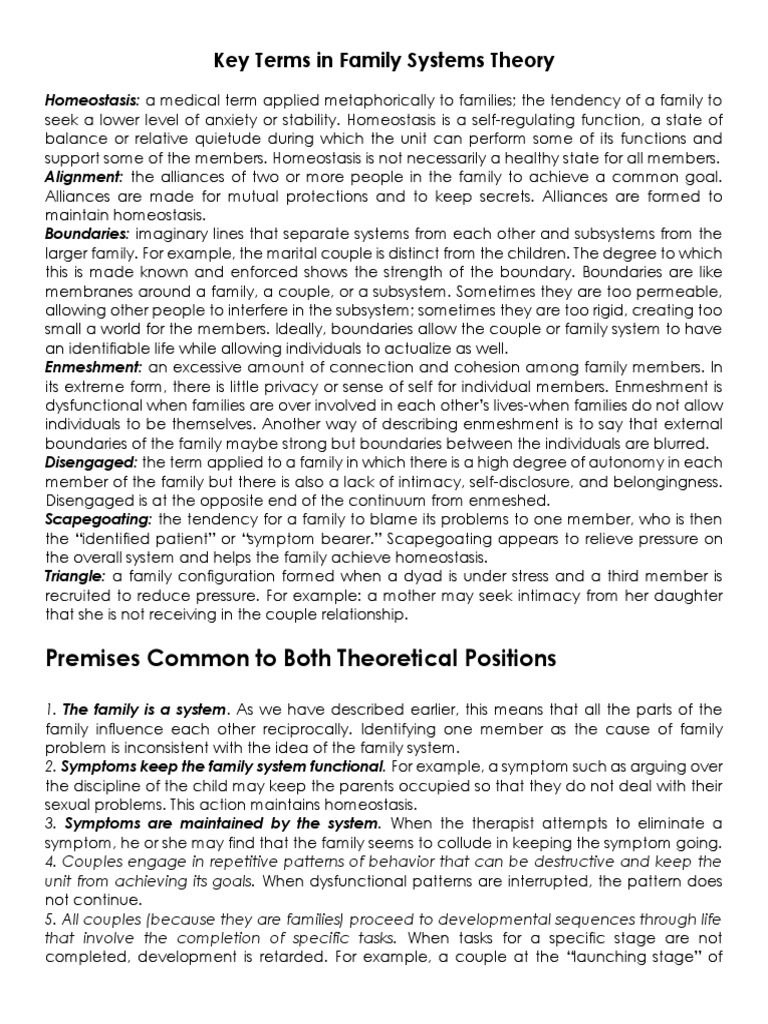 Handouts For Family Theory | PDF | Applied Psychology | Action (Philosophy)