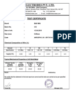 B&H Electrodes Pvt. LTD.: Test Certificate