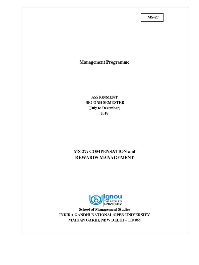 Compensation and Rewards Management Assignment | PDF