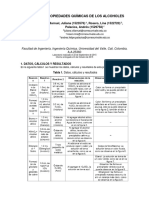 Propiedades químicas de los alcoholes