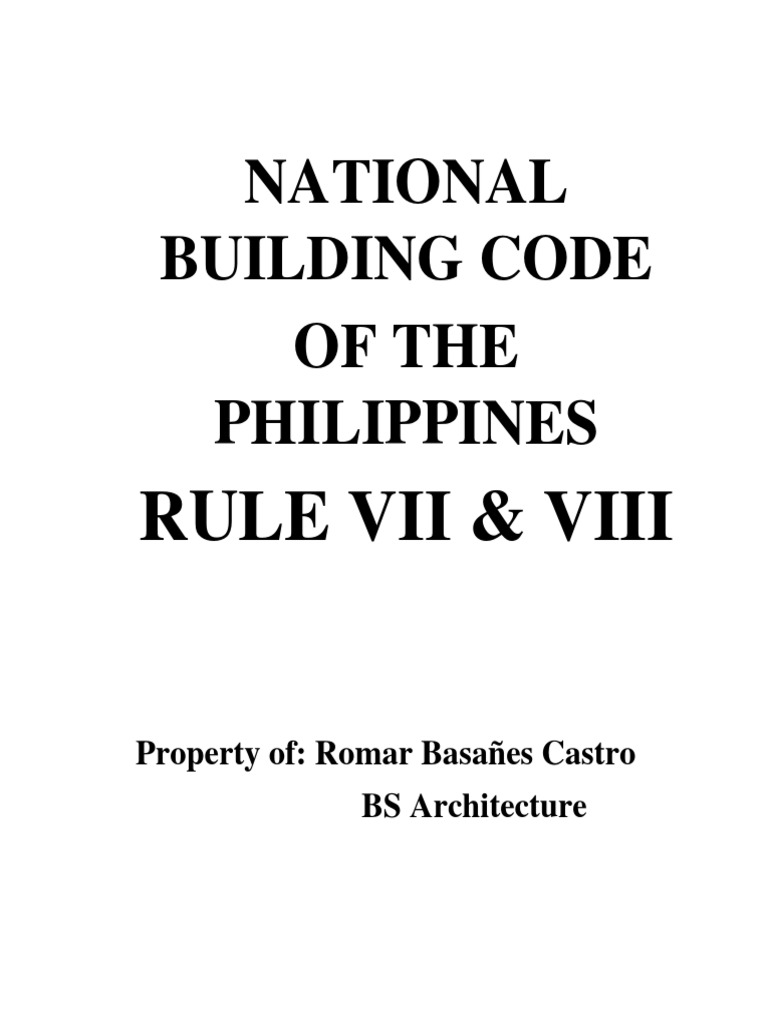 National Building Code of The Philippines Rule Vii & Viii PDF