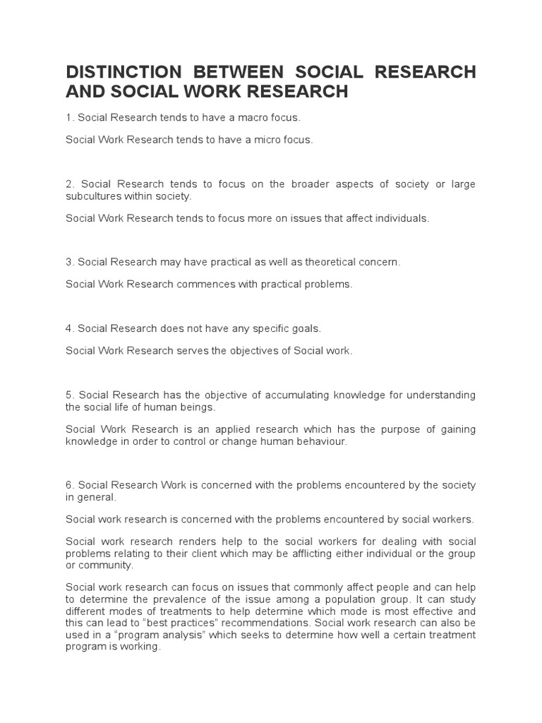 difference between social research and social work research ppt