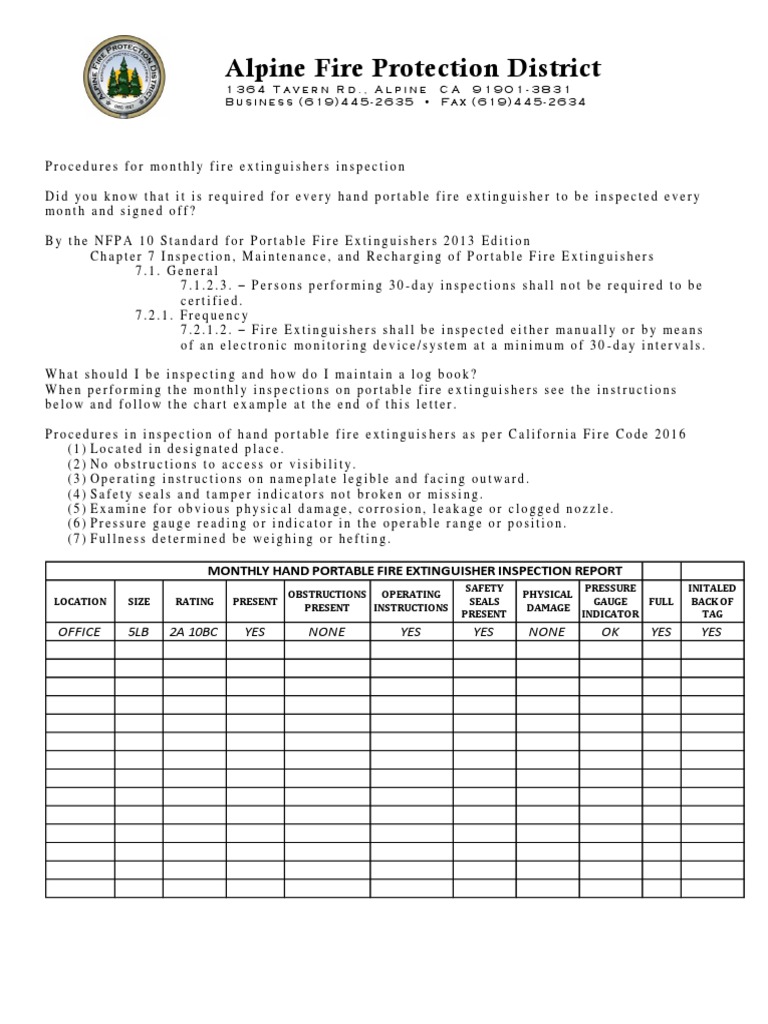 Fire Extinguisher Monthly Inspection Sheets - Fes Fire Fighting Equipment Signs Fire Extinguisher Recharge Re Inspection Record 18 0092 / Fire extinguisher maintenance and monitoring is covered under the inspection and is conducted by external professionals or an organization's own safety officers as part of an overall.