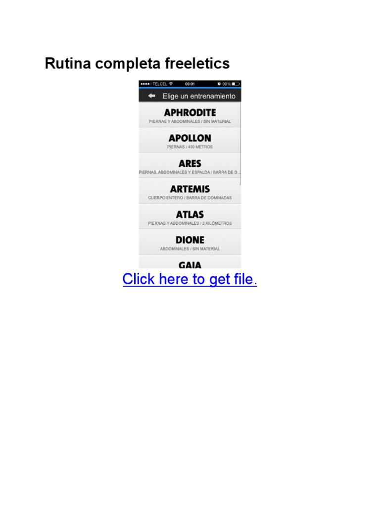 Rutina Completa Freeletics para Adelgazar | PDF | Corriendo ...