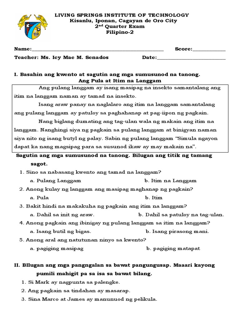 Filipino Grade 2 | PDF