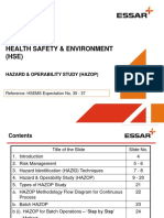 Health Safety & Environment (HSE) : Hazard & Operability Study (Hazop)
