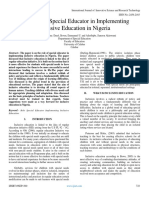 The Role of Special Educator in Implementing Inclusive Education in Nigeria