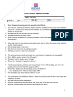 Practice Sheet - Answer Scheme Subject: English Topic: The Letter Grade: X Div: - Roll No: - Date