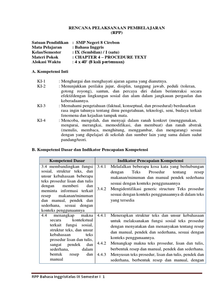 24++ Contoh Soal Procedure Text Beserta Indikator ...