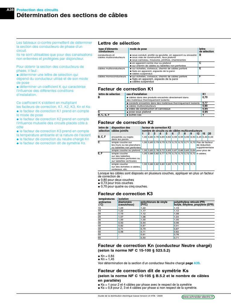 Calcul Section Câble Triphasé 400v Section Cable | PDF | Tension électrique | Puissance (physique)