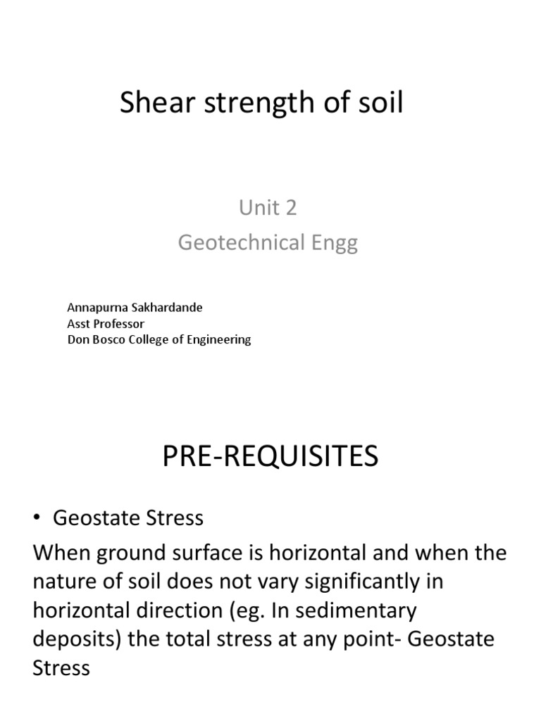 Shear Strength of Soil in Geotechnical Engineering | PDF | Geotechnical ...