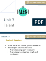 Lesson 3B Talent Sports Vocabulary