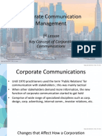 Corporate Communication Management: 1 Lesson Key Concept of Corporate Communications