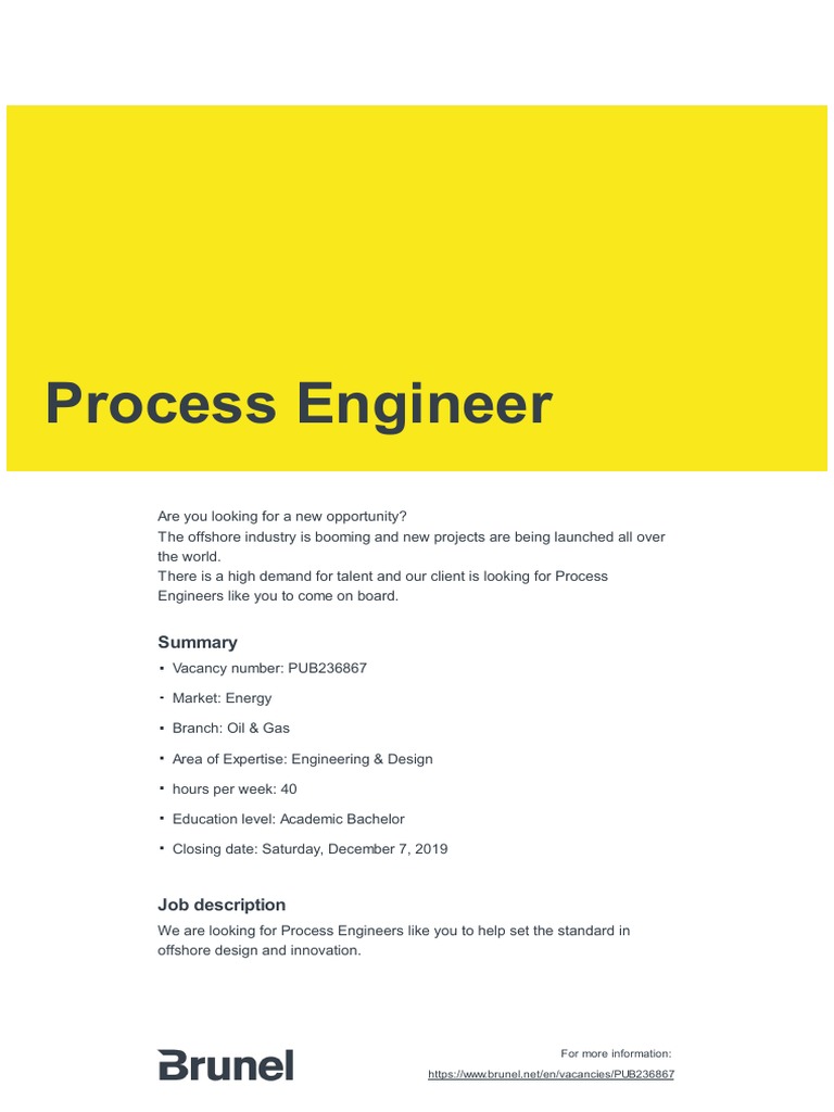 Process Engineer Jobs in Offshore Industry | PDF | Engineering | Design