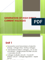 GENERATION OF HIGH DIRECT CURRENT VOLTAGES