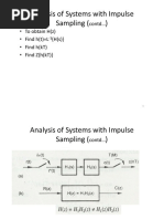 Analysis of Systems With Impulse Sampling : Contd - To Obtain H (Z) - Find H (T) L (H(S) ) - Find H (KT) - Find Z (H (KT) )