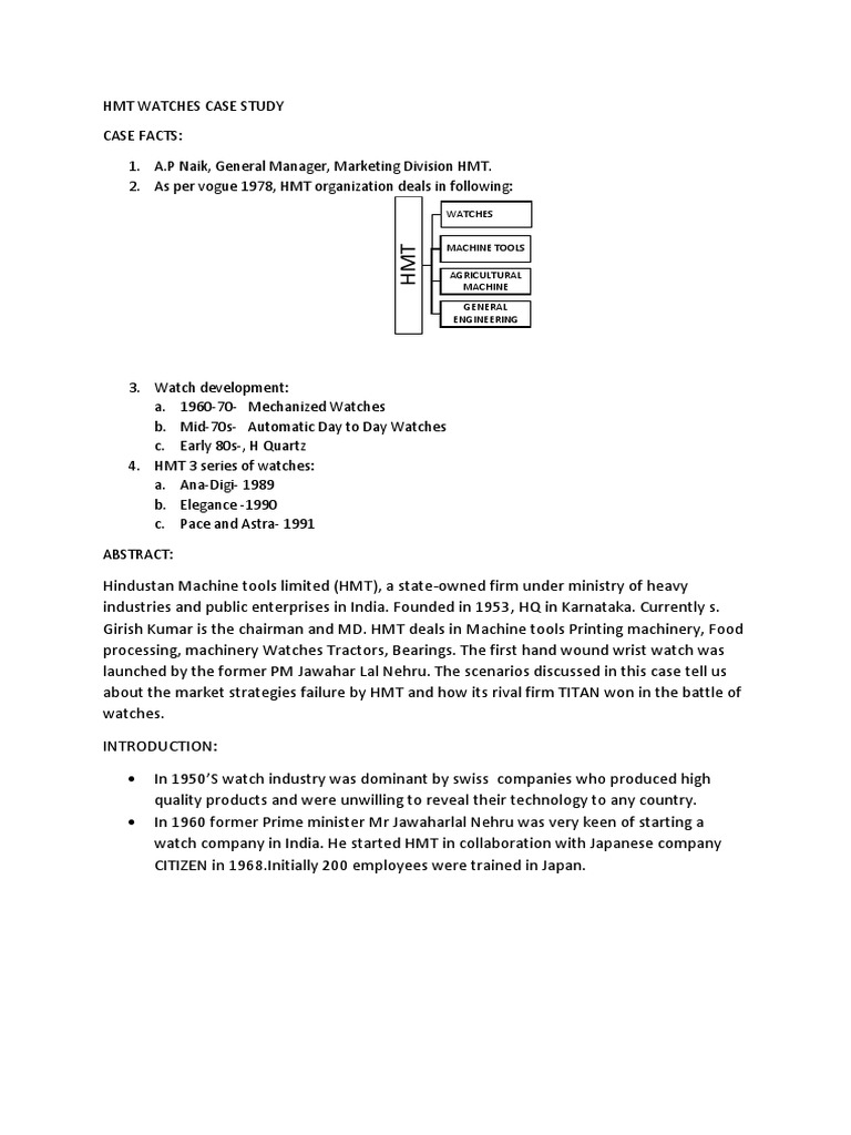 HMT Watches Case Study PDF